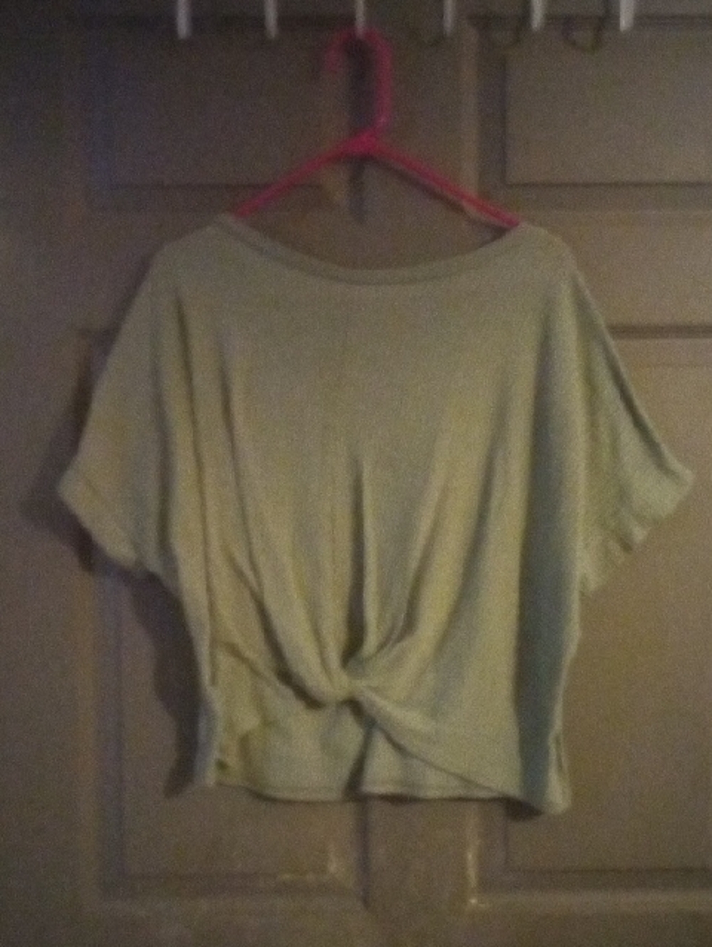 Light Sage Knit Knot-Front Tee
